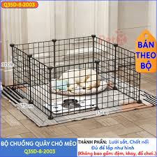 Chuồng Thú Cưng Lắp Ghép 8 Tấm Không Cửa (Tặng Kèm Chốt), Tấm Ghép Lồng Chó Mèo (KT 70x70cm cao 35)