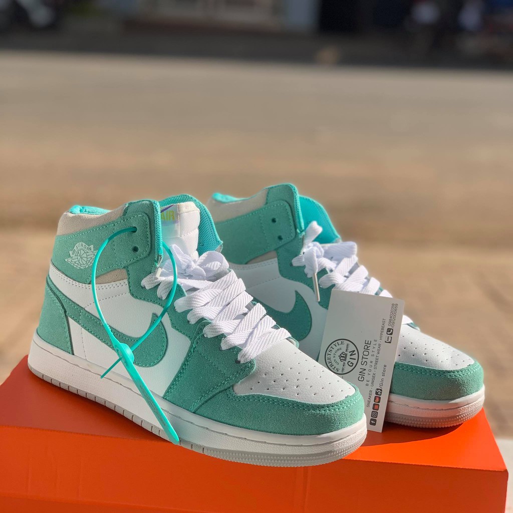 Giày Sneaker JD 1 Cổ Cao Xanh Ngọc bản cực đẹp [HÌNH THẬT + FREESHIP] - Gin Store (Gin Store V) | BigBuy360 - bigbuy360.vn