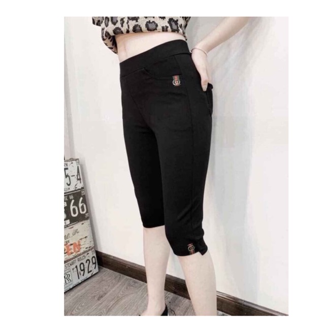 Quần Legging Lửng Ngố Cạp Cao Minchi Chất UMI Dày Dặn Co Giãn 4 Chiều Full Size S XXXL
