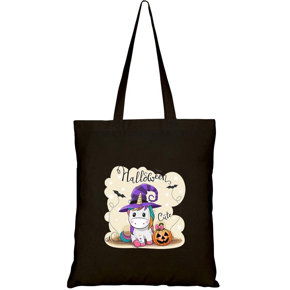 Túi vải tote canvas HTFashion in hình greeting halloween card cute cartoon HT341