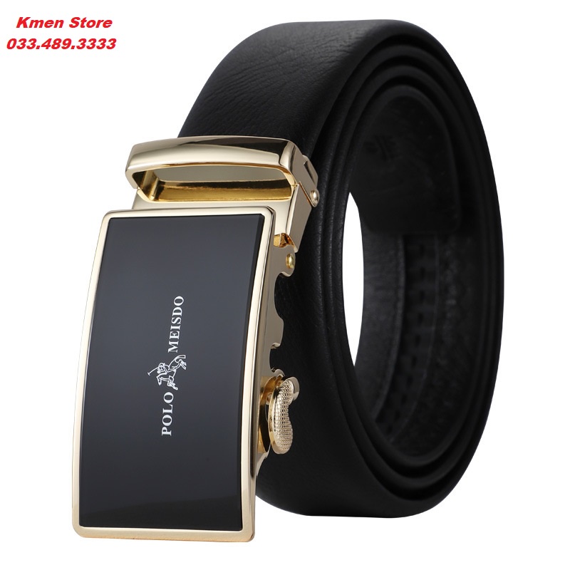 Thắt Lưng Nam Dây Nịt Nam Da Bò Thật POLO MEISDO Full Hộp Sang Trọng Kiểu Dáng Hàn Quốc PL25