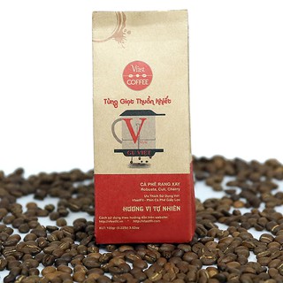 100g cafe rang xay Gu Việt Vfast Coffee, cafe rang mộc, ưa thích sử dụng với bộ kit cafe phin VfastFil