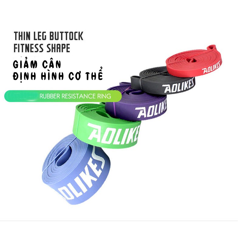 Dây Kháng Lực Tập Gym Powerband Đa Năng Toàn Thân Tập Xà Đơn Chính Hãng Aolikes 15lbs-175lbs