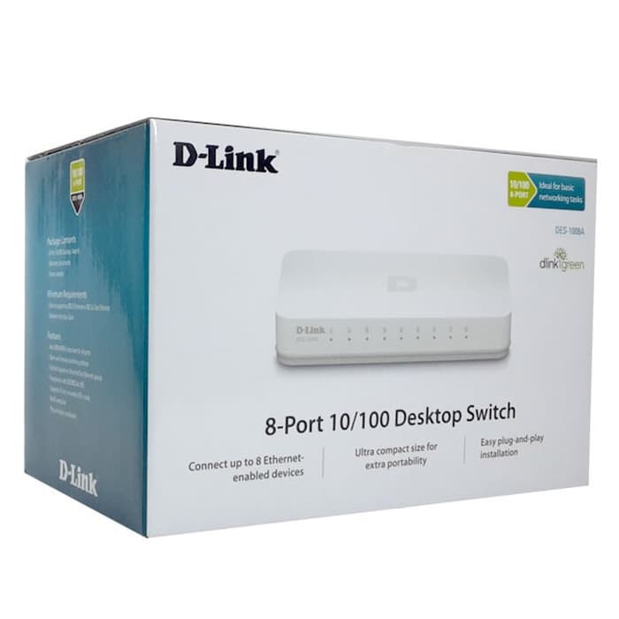 Công Tắc Chuyển Đổi D-link 8p 10 / 100 Des-1008a Dlink 8 Cổng Des 1008a