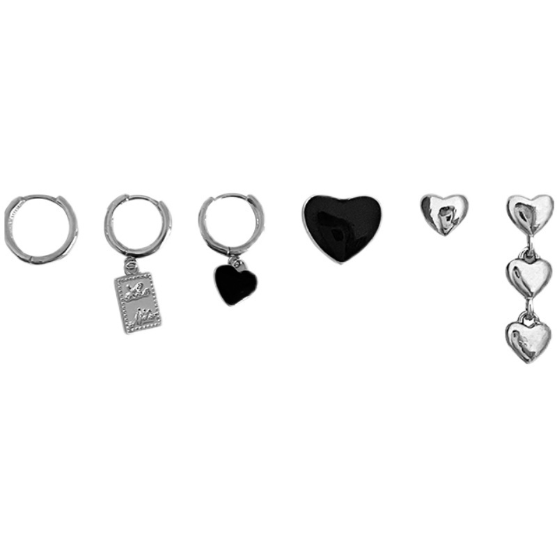 Bộ Khuyên Tai Hình Trái Tim Phong Cách Hàn Quốc Thời Trang Cho Nữ