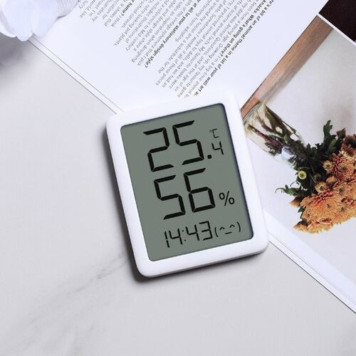 ✅ Đồng hồ để bàn xiaomi kết hợp nhiệt ẩm kế miao miao. Màn hình LCD lớn 4.6 inch
