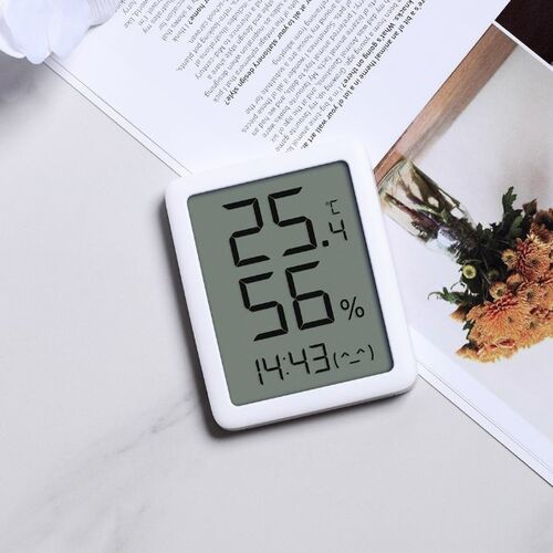 ✅ Đồng hồ để bàn xiaomi kết hợp nhiệt ẩm kế miao miao. Màn hình LCD lớn 4.6 inch