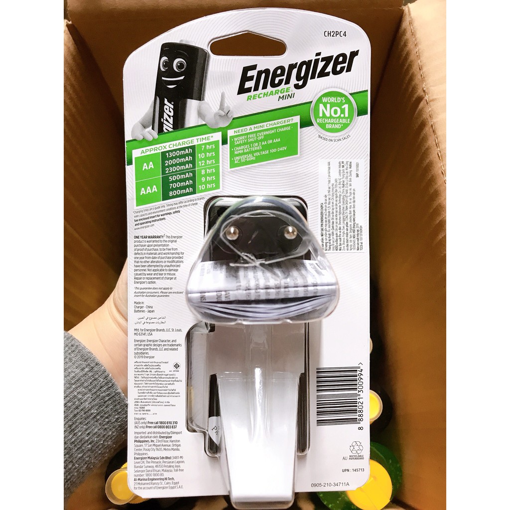 Máy Sạc Pin Energizer CH2PC4 Kèm 2 Pin sạc AAA