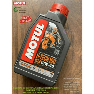 Dầu nhớt Motul H-Tech 100 10W-40 tổng hợp toàn phần cho xe số, xe côn tay