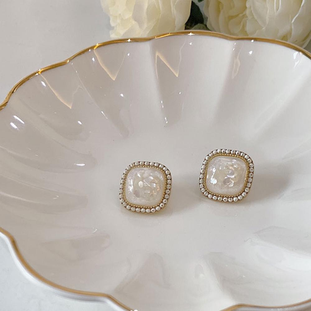 Bông Tai Mạ Bạc 925 Hình Vỏ Sò Lấp Lánh Thời Trang Cho Nữ