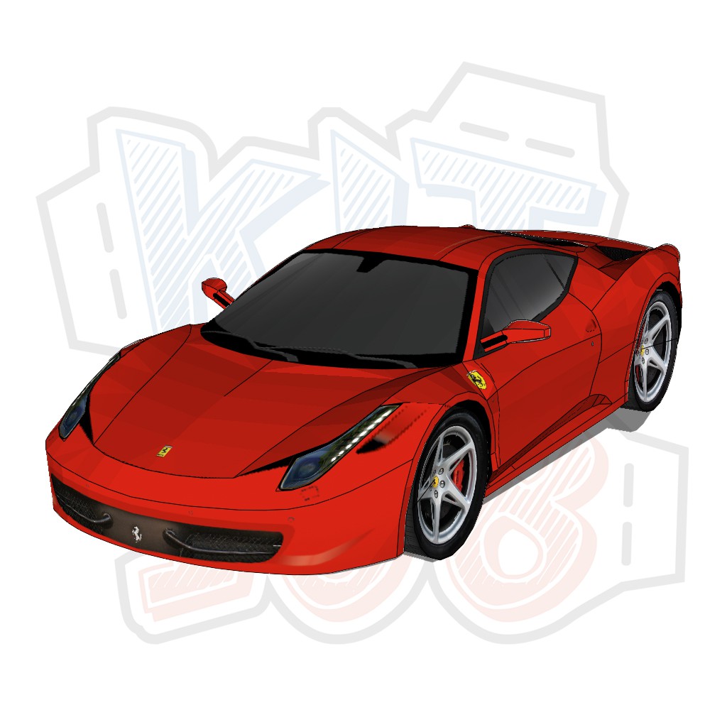 Mô hình giấy Xe ô tô Ferrari 458