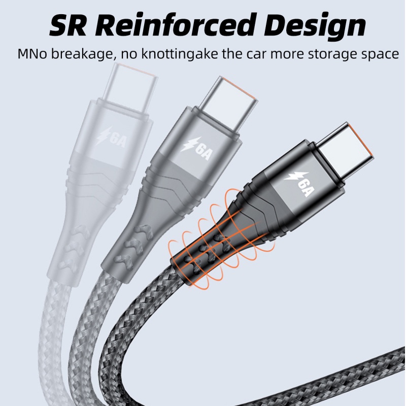 Dây cáp sạc nhanh HDOORLINK 3 trong 1 6A/ 5A cổng Micro USB Type C Lightning thích hợp cho Huawei Samsung