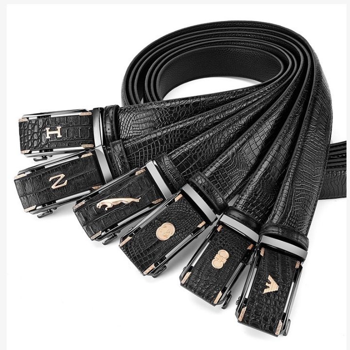 Thắt lưng nam - Dây nịt nam mặt chữ H, da vân cá sấu sang trọng lịch lãm TL42