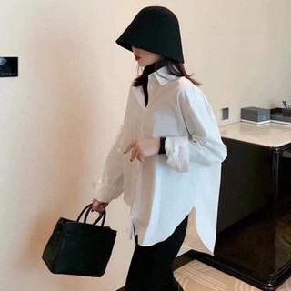 [EVACICI] Áo sơ mi nữ trắng dài tay form rộng chất lụa hàn (ảnh thật) công sở