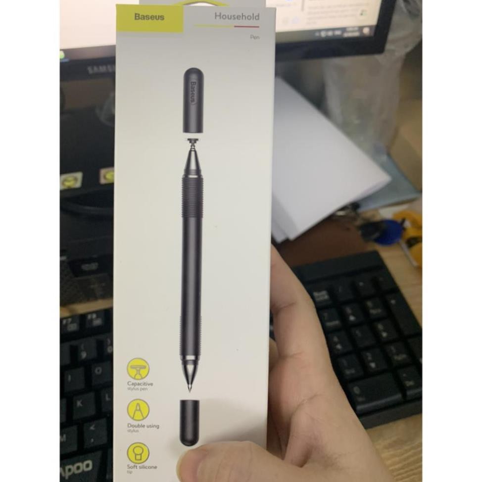 Bút Cảm Ứng Baseus Đa Năng 2 Đầu Baseus Golden Cudgel Capacitive Stylus Pen