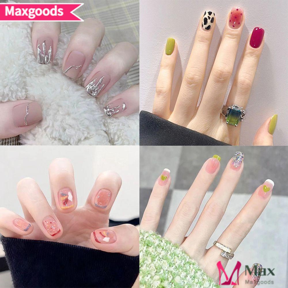 Bộ 24 Móng Tay Giả Ngắn / Tròn / Vuông Che Phủ Toàn Diện