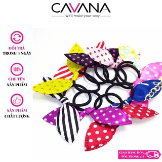 Dây buộc tóc, thun buộc tóc đính nơ thỏ dễ thương nhiều màu t06 - cavana store