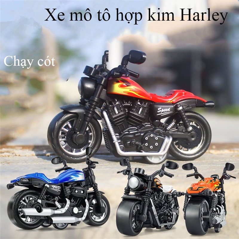 Đồ chơi mô hình xe mô tô Harley Davidson KAVY bằng hợp kim và nhựa chạy cót nhiều màu