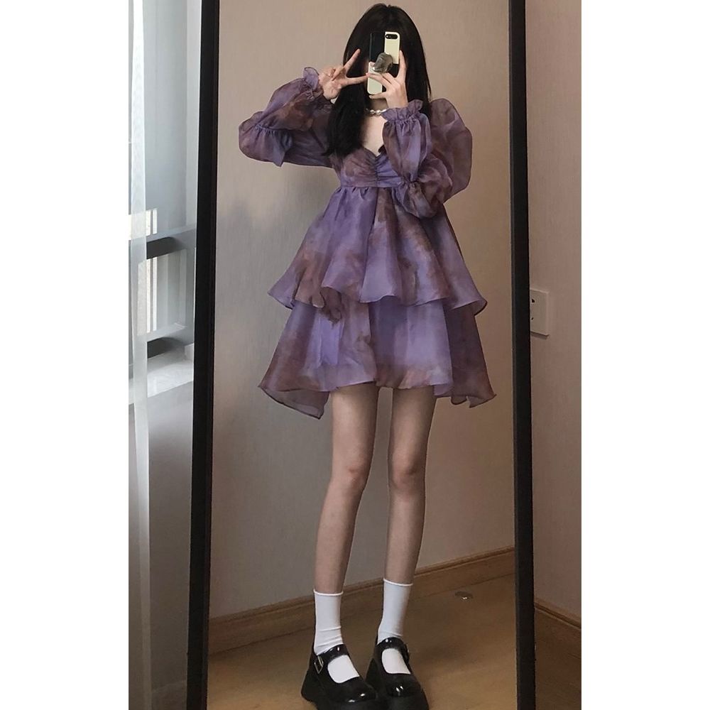 Váy babydoll Đầm Công Chúa Mùa Hè Phong Cách Công Chúa Pháp Siêu Nữ Tính Hợp Thời Trang Mới
