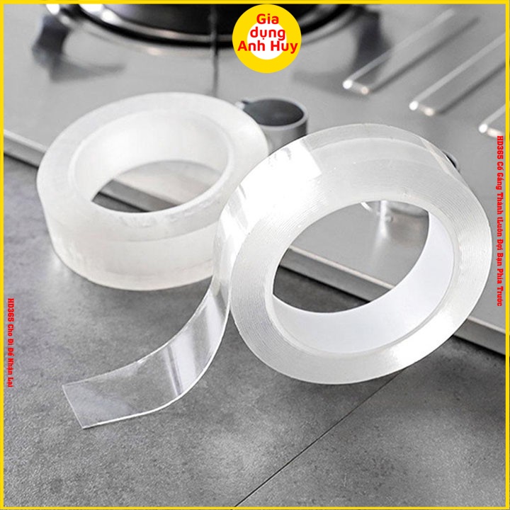 Băng dính trong suốt 2 mặt đa năng dán được trên mọi vật dụng siêu dính hiệu quả Shop GDAH - BDT2M