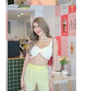 Áo xốp vuông 2 dây bản kiểu nơ ngực cực xinh , chất thun xốp dày dặn