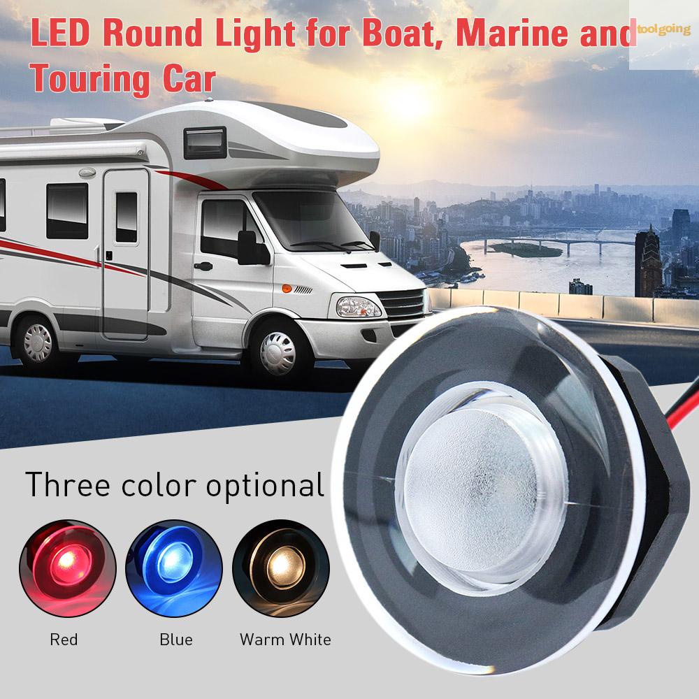 Ready in stock Boat Marine Caravan Car 12V LED Light Round Lamp Courtesy Stairway Lighting Dome Light Red