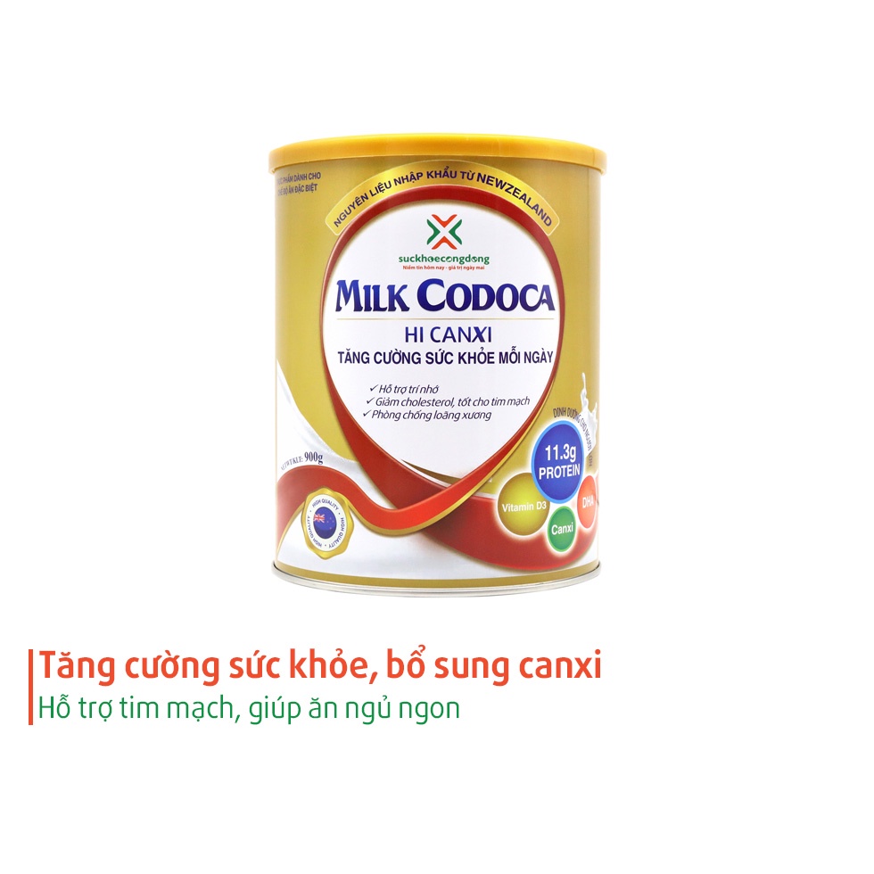 Sữa Milk Codoca Hi Canxi 900g – Sản phẩm phân phối trong đề án 818 Tổng cục dân số – Bộ Y Tế