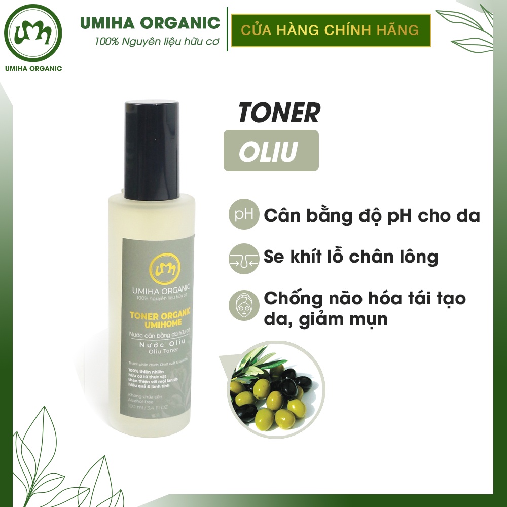 Nước cân bằng da Oliu hữu cơ UMIHOME 50/100ml chống lão hóa da, cấp ẩm dưỡng da cân bằng độ pH hiệu quả