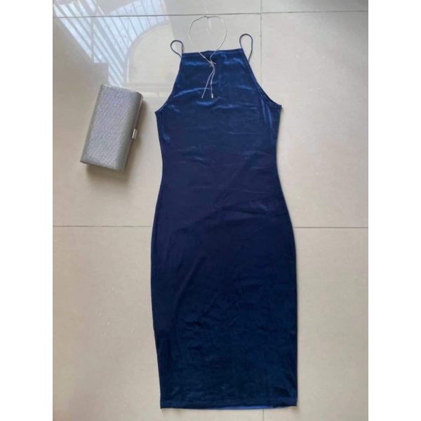 *Thanh lý*Váy body nhung màu xanh sang trọng