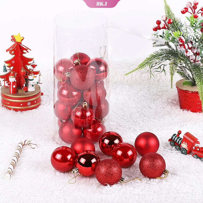 [HỎA TỐC] 24 trái châu cao cấp nhiều màu trang trí Noel Set quả châu giá rẻ siêu đẹp trang trí cây thông Noel Lala