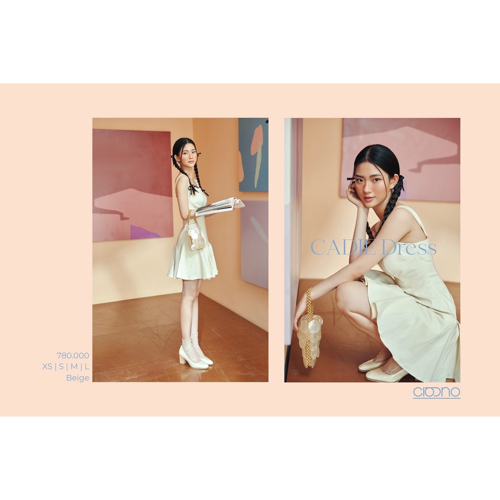 CIGNO-đầm ôm xếp ly tùng váy tiểu thư CADIE DRESS