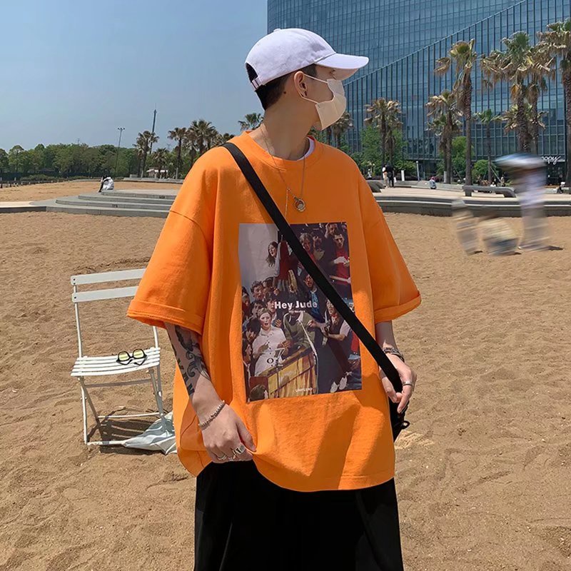 Áo Thun Tay Ngắn Dáng Rộng In Chữ Phong Cách Hip Hop Thời Trang Mùa Hè Cho Nam Giới Có size M-5XL