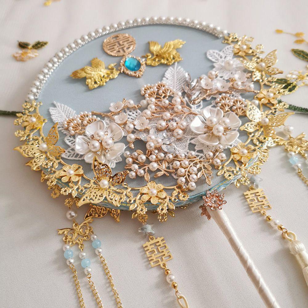 Quạt Tròn Cầm Tay Phong Cách Trung Hoa Cổ Điển Trang Trí Nội Thất