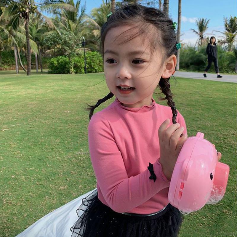 Áo sơ mi dài tay đính nơ màu trơn thời trang mùa thu dành cho bé gái Se7en