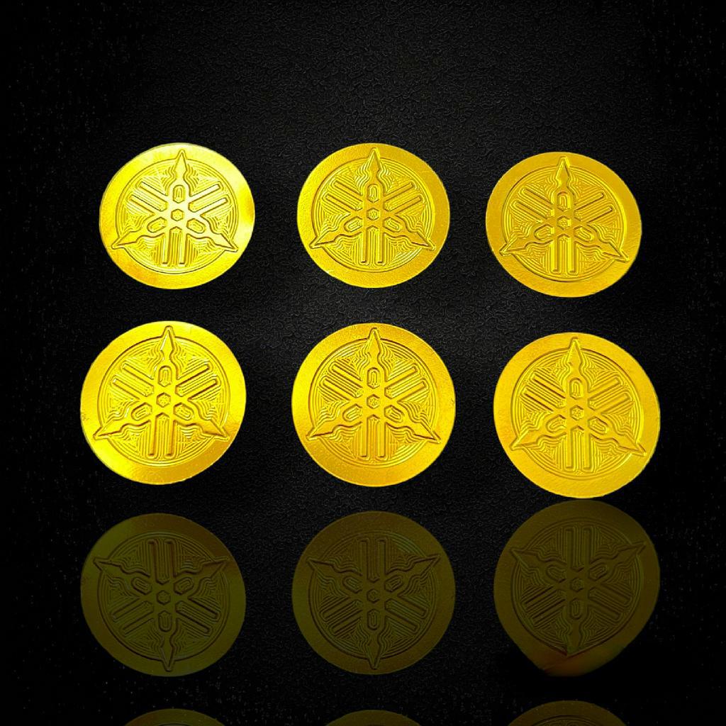 Tem titan logo Yamaha màu vàng miếng điện phân 28mm