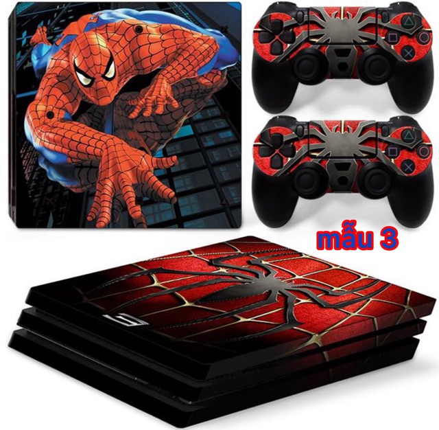 dán skin lụa ps4 slim/pro người nhện