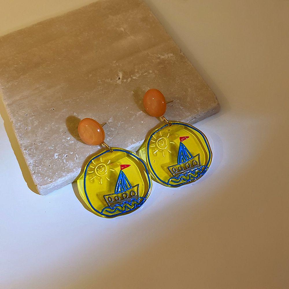 Bông Tai Hình Hoa Hướng Dương Phong Cách Hàn Quốc Thời Trang Đi Biển Cho Nữ