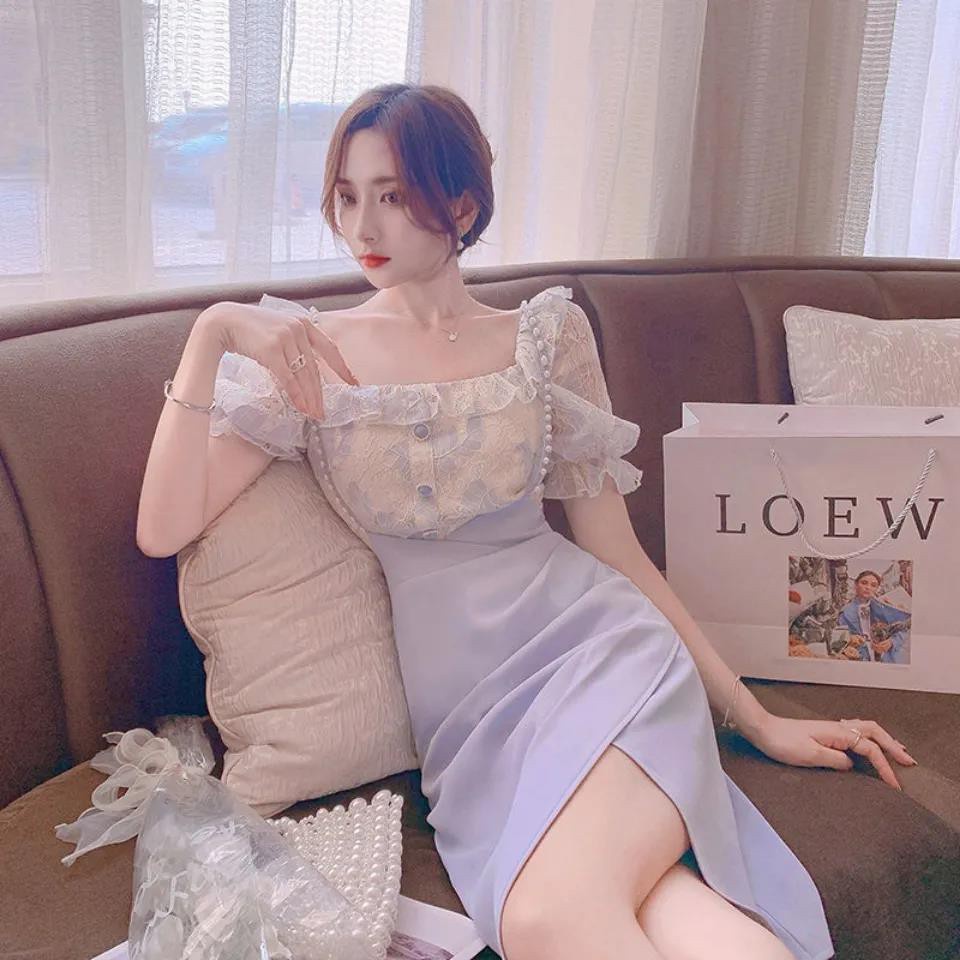 Set Áo Phối Ren Và Váy Hai Dây Phong Cách Pháp Thời Trang Mùa Hè 2021 (có bán lẻ)