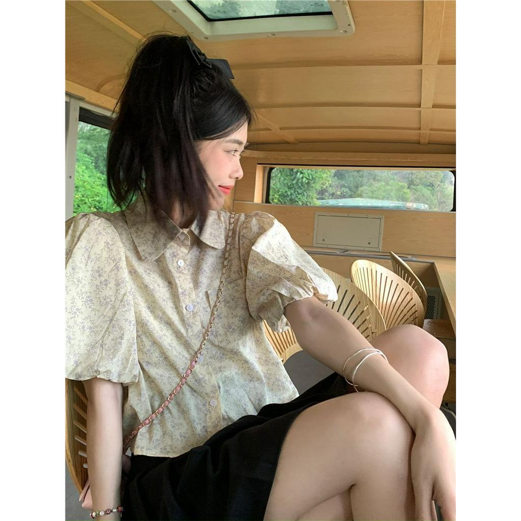 Xiaozhainv Áo Sơ Mi Tay Phồng Họa Tiết Hoa Thời Trang Mùa Hè Cho Nữ