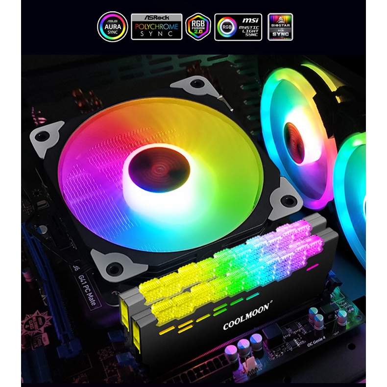 Tản nhiệt chip CPU CoolMoon T500 – Topdown, 5 ống đồng