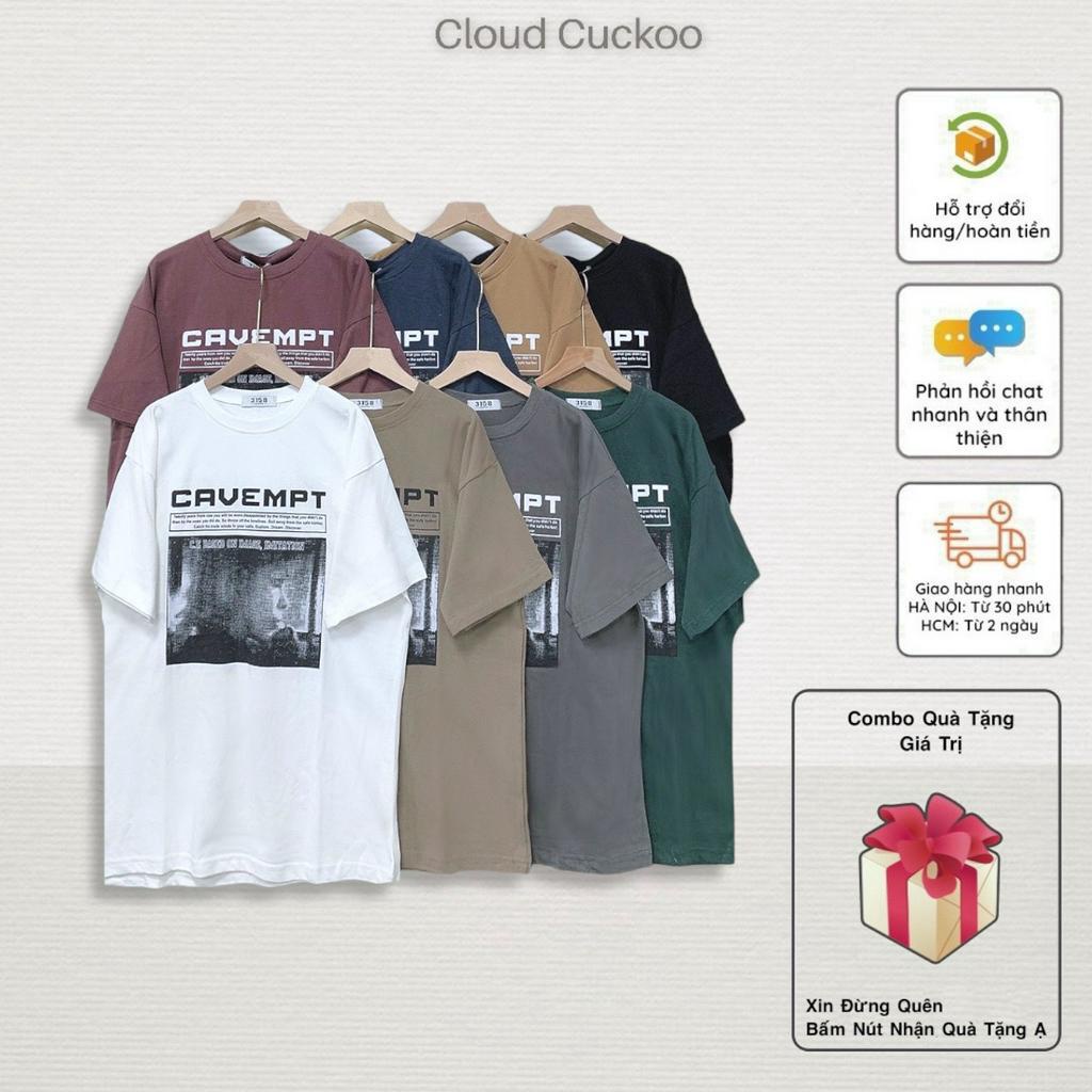 Áo Phông Dáng Rộng In Hình Phong Cách Retro Cavempt Chất Cotton Mềm Mại Thông Thoáng - Mã Số: 10103