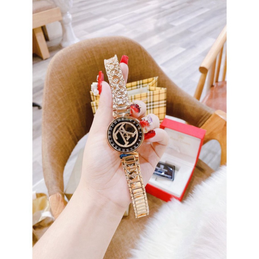 Đồng hồ LV nữ dây kim loại ko rỉ mặt xoay cao câp bền đẹp siêu hot, chống nước , bảo hành 12 tháng