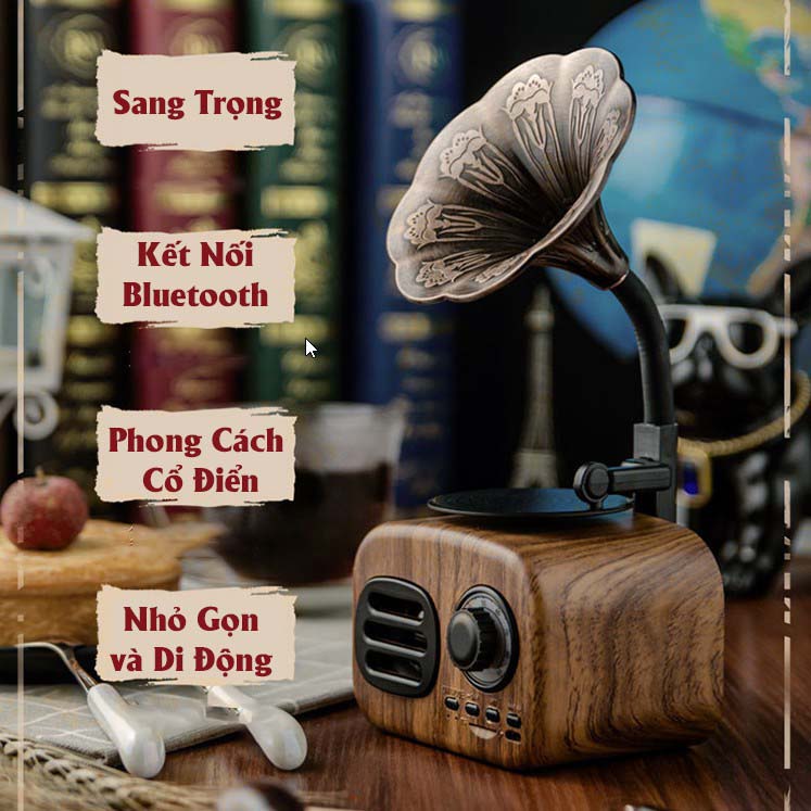 Loa Bluetooth mini - FT05 và BT01 - cổ điển classic bass siêu trầm âm thanh siêu ấm tomeno BH 12 tháng