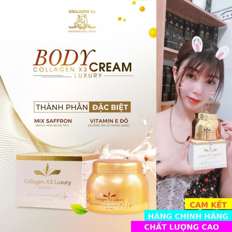 Kem Body Collagen x3 Luxury Dưỡng Trắng Da Toàn Thân 250g Hàng Chuẩn