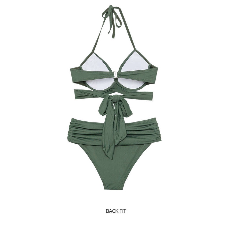 DUNEA Bộ Đồ Bơi Bikini Hai Mảnh Có Giá Đỡ Bằng Thép Màu Xanh Quân Đội Dành Cho Bạn Nữ DUNEA818