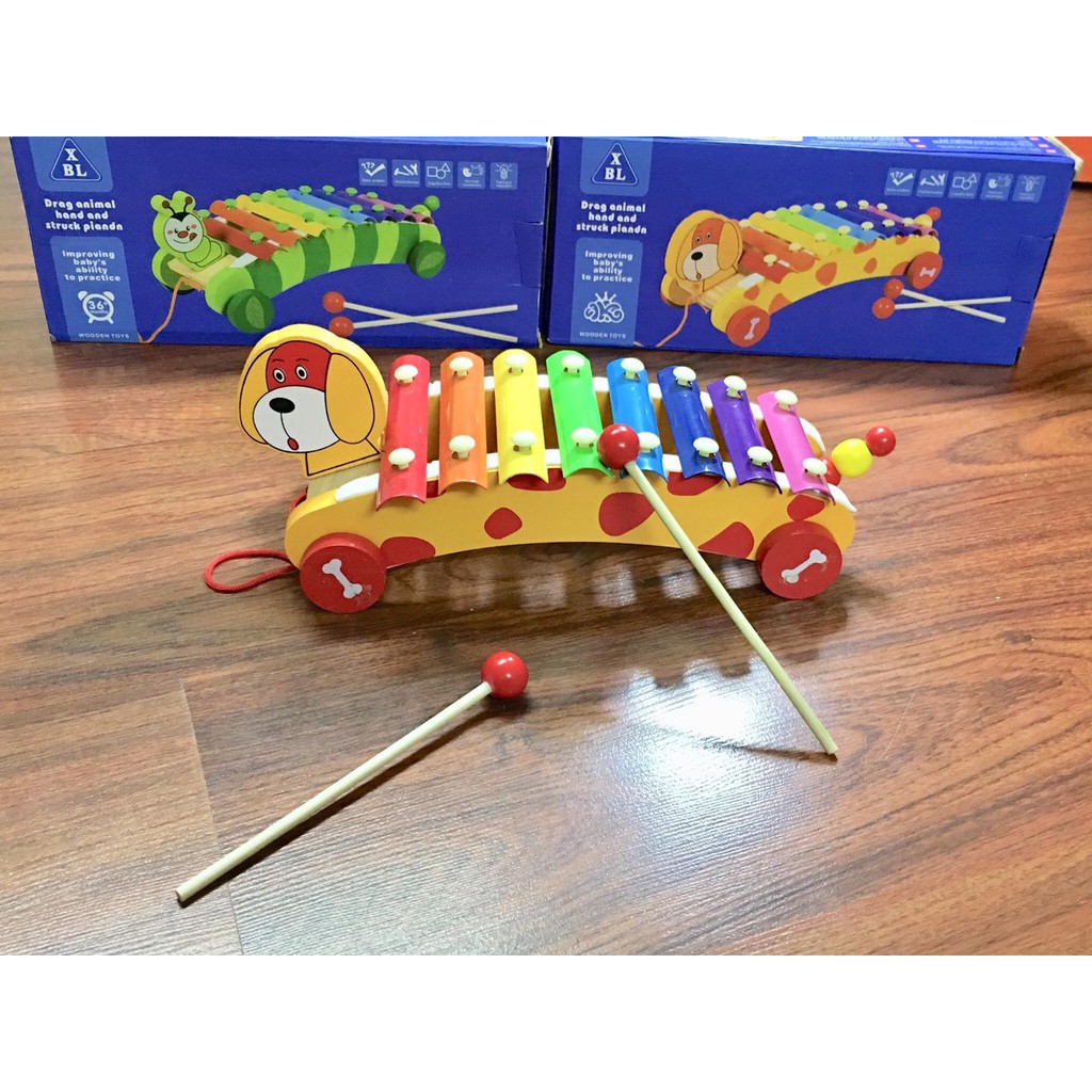 Bộ đàn xylophone đẹp hình con vật (chó đốm; sâu)