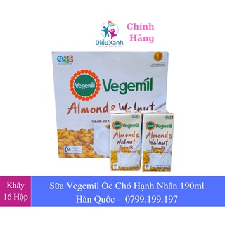 Sữa đậu nành vegemil óc chó hạnh nhân 190ml - nhập khẩu hàn quốc