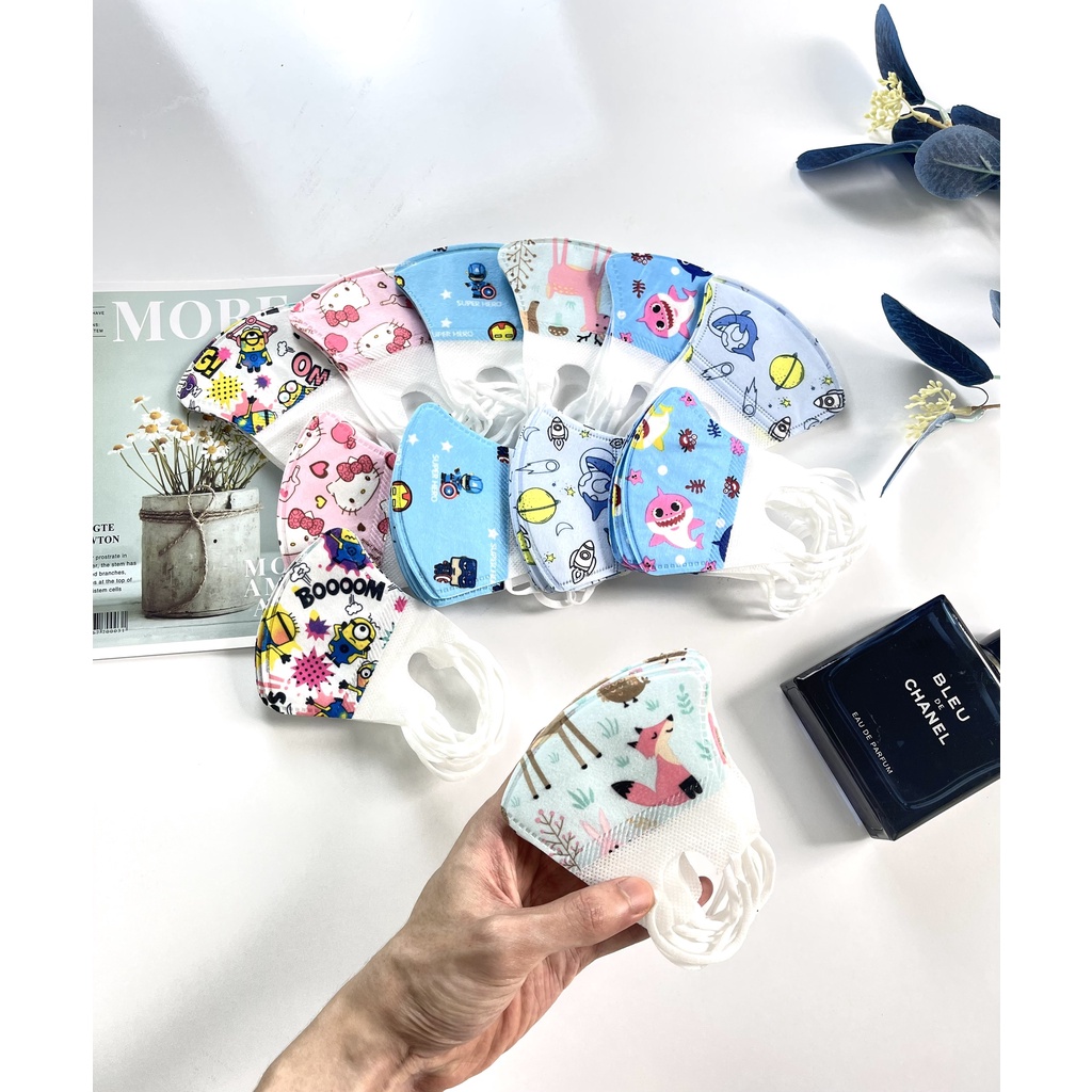 Set 5 Khẩu Trang Hàn Quốc Cho Bé In Hình Ngộ Nghĩnh Cute - Kháng Khuẩn, Chống Bụi Mịn cho bé