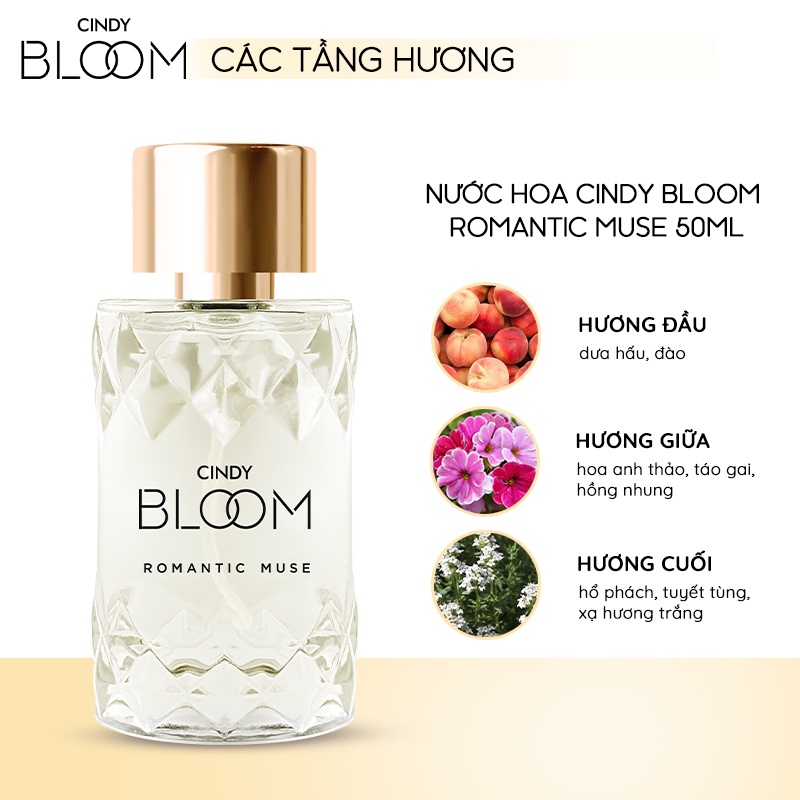 Combo Nước hoa Cindy Bloom Urban Vibes tự tin cuốn hút + Romantic Muse quyến rũ lãng mạn 50ml/chai