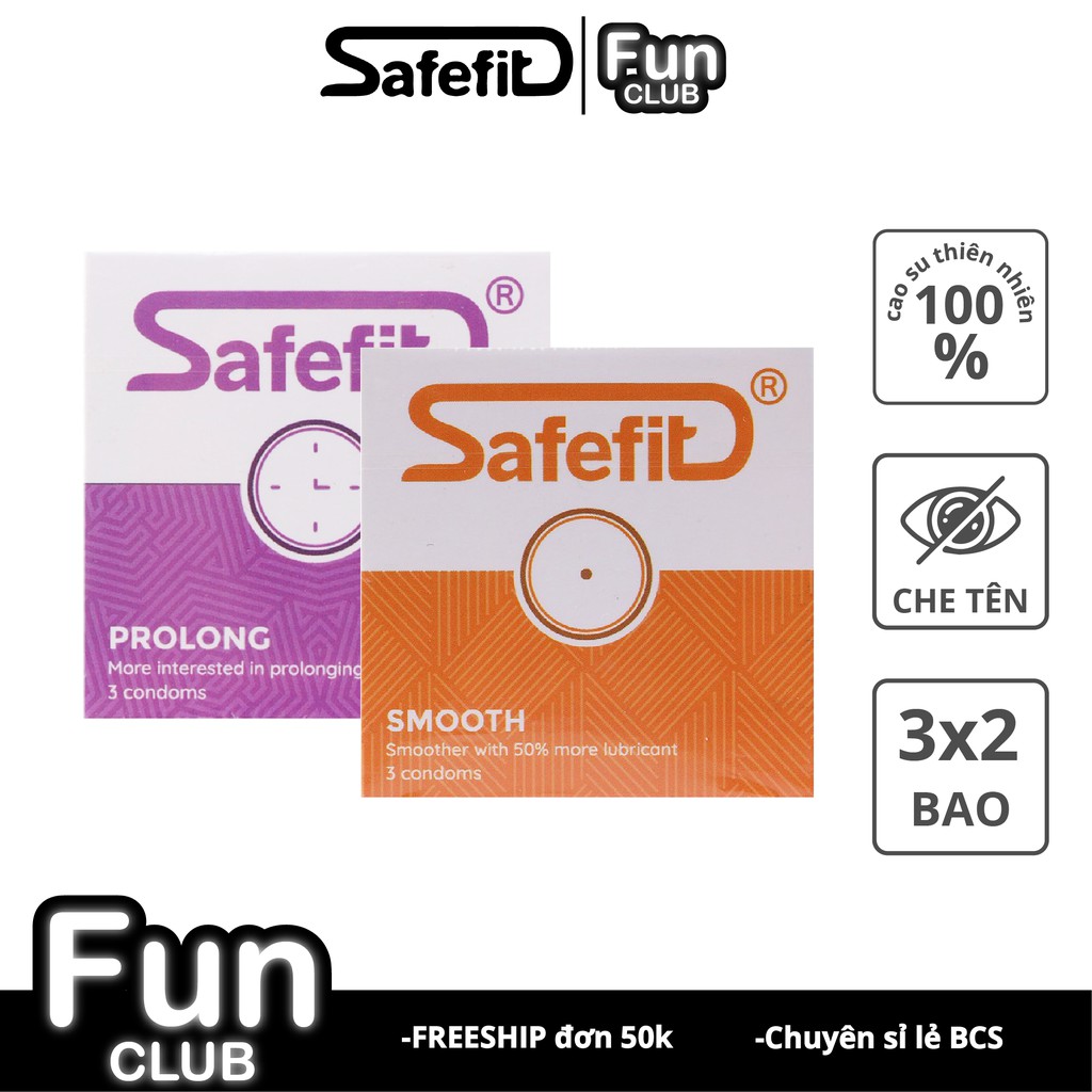 Bộ 2 hộp bao cao su Siêu mỏng Nhiều gel 0.04mm SafeFit Untra và SafeFit Smooth CB009